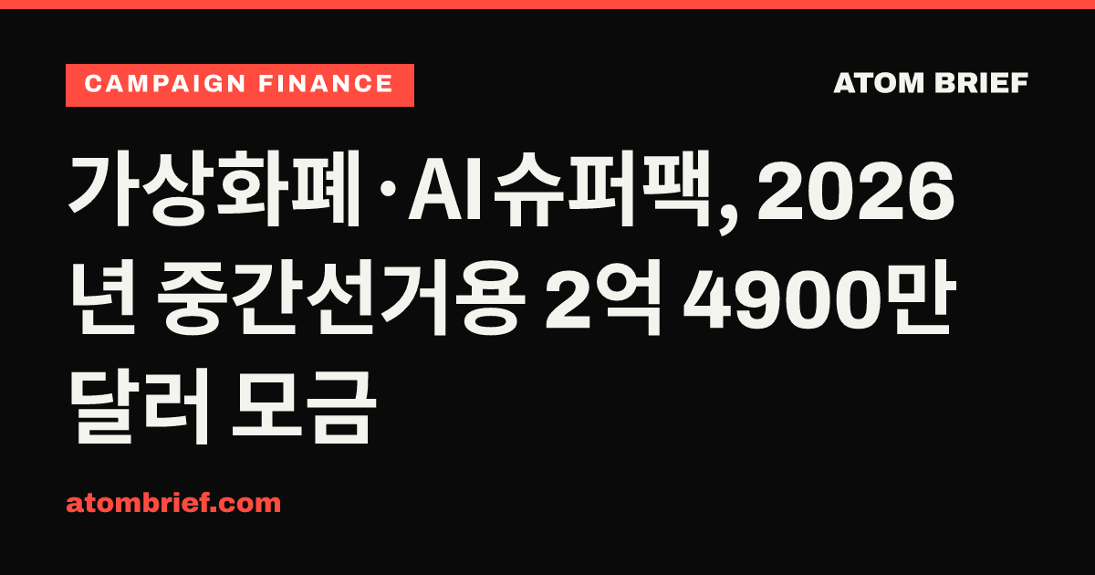가상화폐·AI 슈퍼팩, 2026년 중간선거용 2억 4900만 달러 모금