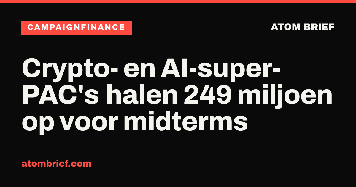 Crypto- en AI-super-PAC's halen 249 miljoen op voor midterms