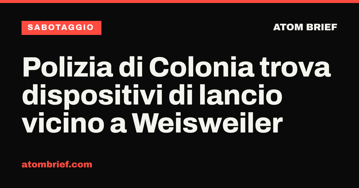 Polizia di Colonia trova dispositivi di lancio vicino a Weisweiler