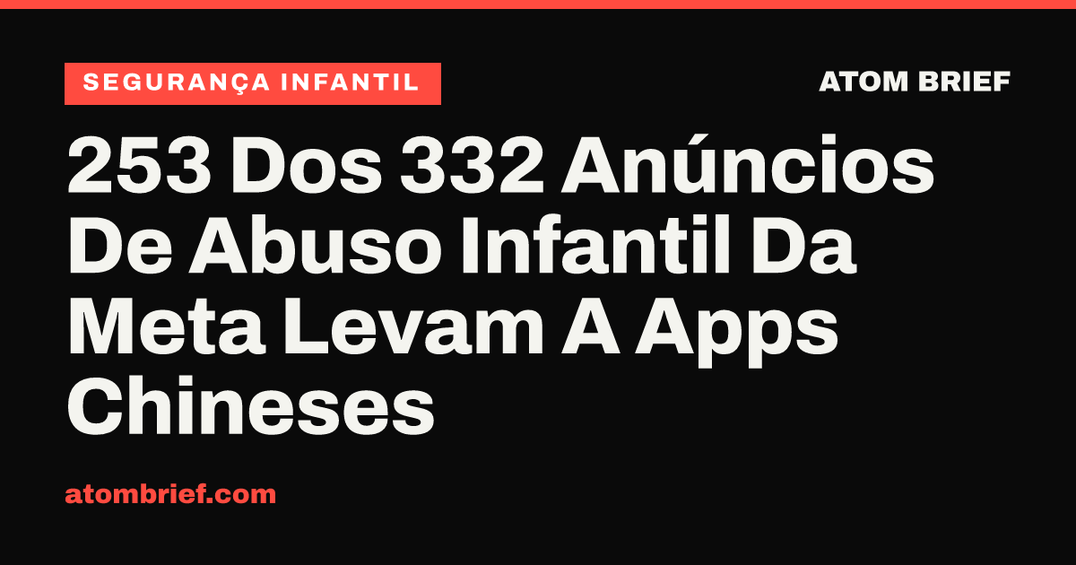253 Dos 332 Anúncios De Abuso Infantil Da Meta Levam A Apps Chineses