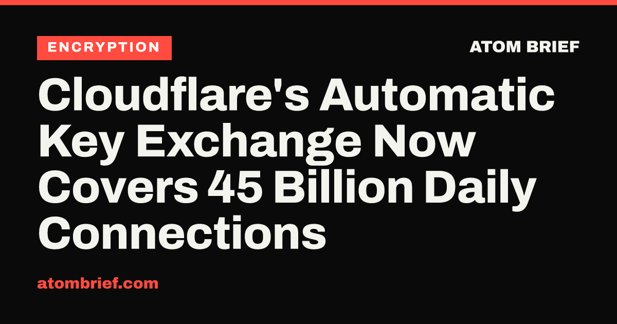 Cloudflare's Automatic Key Exchange Now Covers 45 Billion Daily Connections