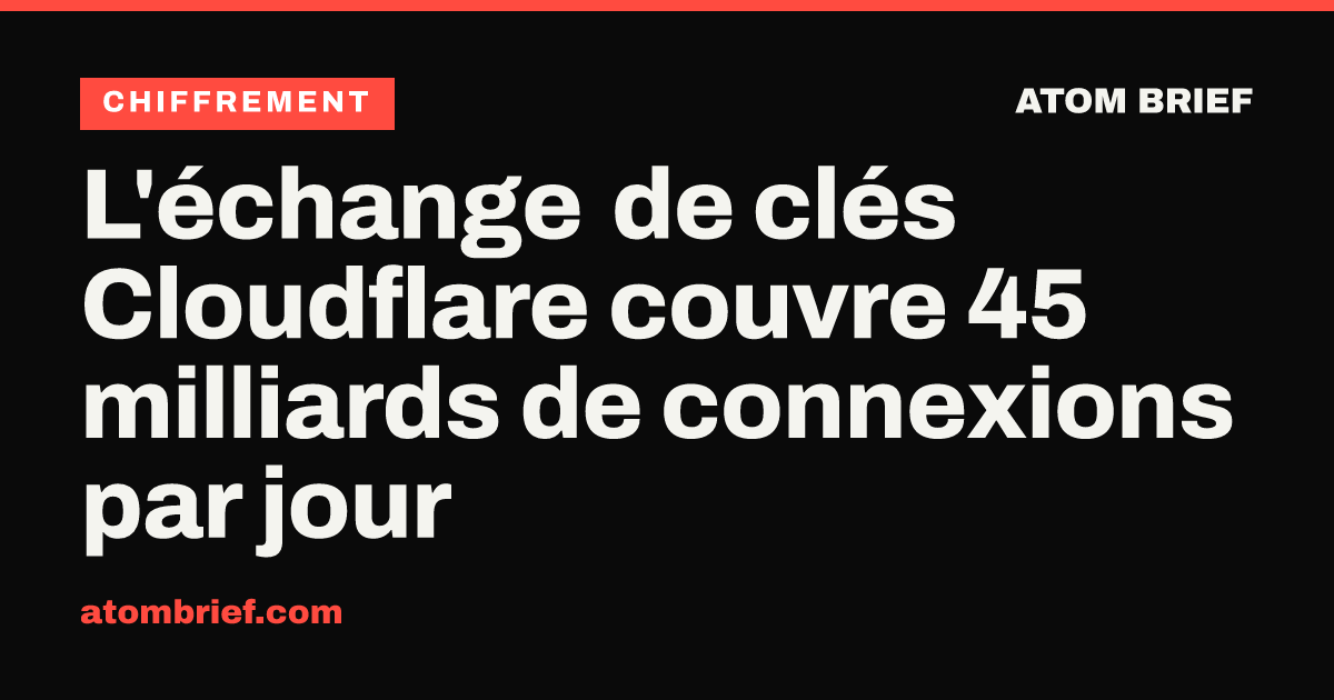 L'échange de clés Cloudflare couvre 45 milliards de connexions par jour