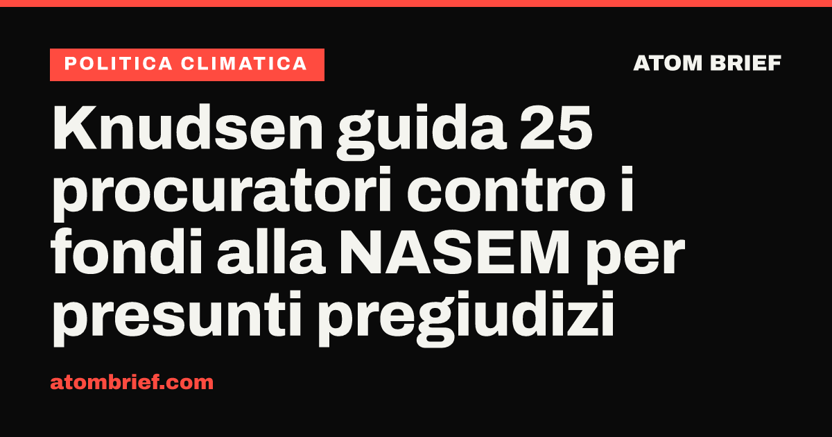 Knudsen guida 25 procuratori contro i fondi alla NASEM per presunti pregiudizi