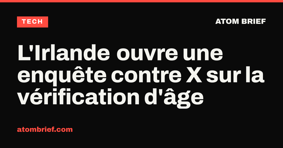 L'Irlande ouvre une enquête contre X sur la vérification d'âge