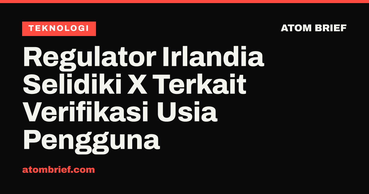Regulator Irlandia Selidiki X Terkait Verifikasi Usia Pengguna