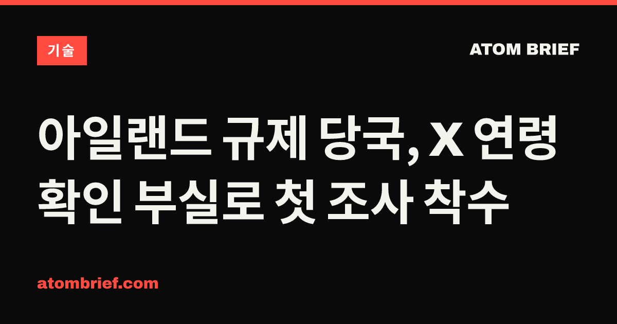 아일랜드 규제 당국, X 연령 확인 부실로 첫 조사 착수