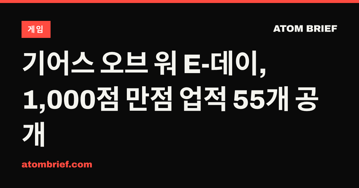 기어스 오브 워 E-데이, 1,000점 만점 업적 55개 공개