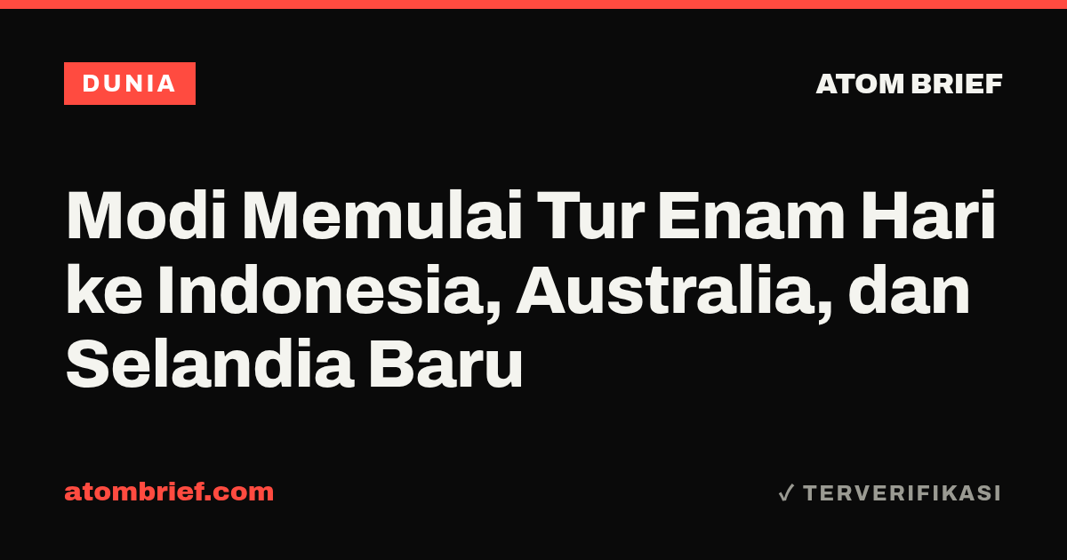 Modi Memulai Tur Enam Hari ke Indonesia, Australia, dan Selandia Baru