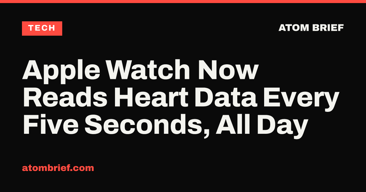 Apple Watch Now Reads Heart Data Every Five Seconds, All Day