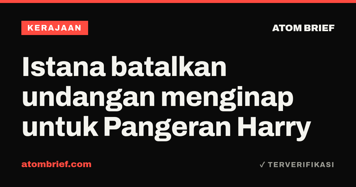 Istana batalkan undangan menginap untuk Pangeran Harry