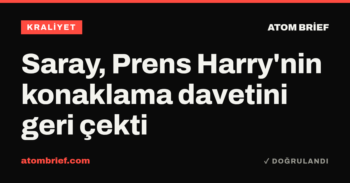 Saray, Prens Harry'nin konaklama davetini geri çekti