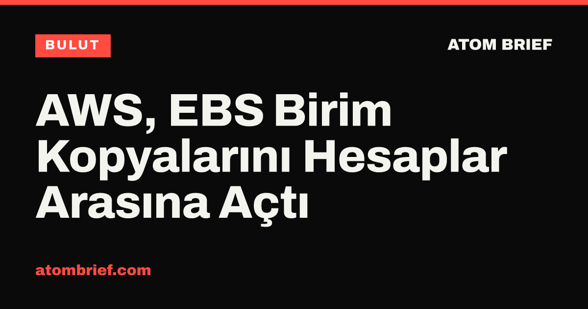 AWS, EBS Birim Kopyalarını Hesaplar Arasına Açtı