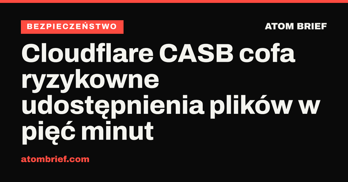 Cloudflare CASB cofa ryzykowne udostępnienia plików w pięć minut