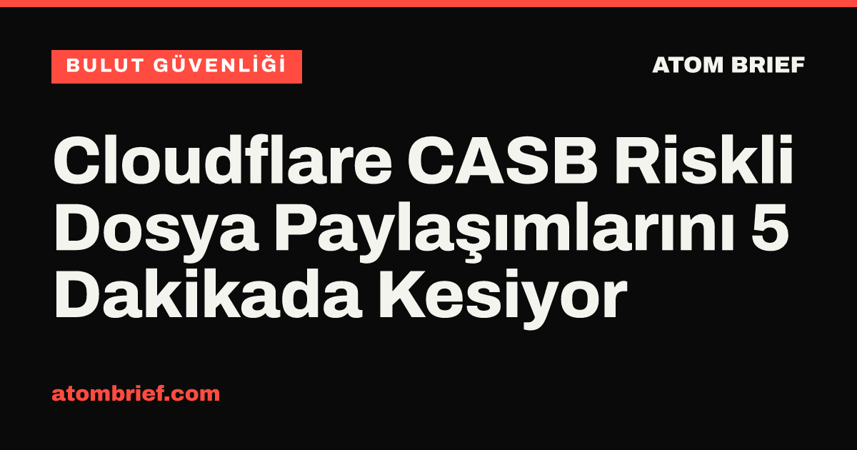 Cloudflare CASB Riskli Dosya Paylaşımlarını 5 Dakikada Kesiyor