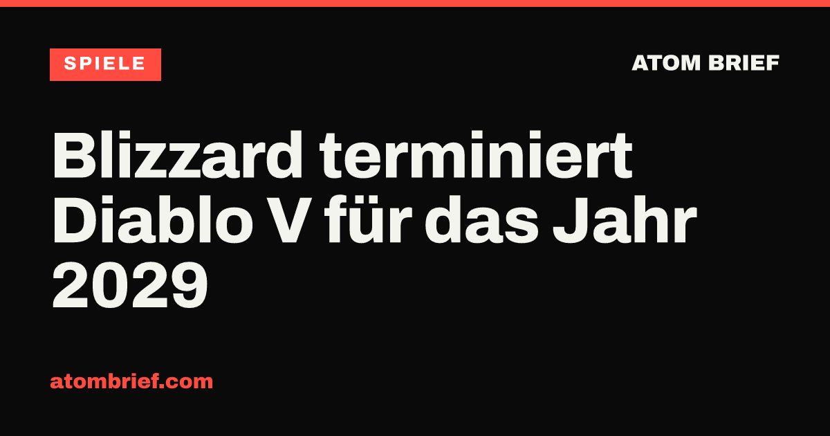 Blizzard terminiert Diablo V für das Jahr 2029
