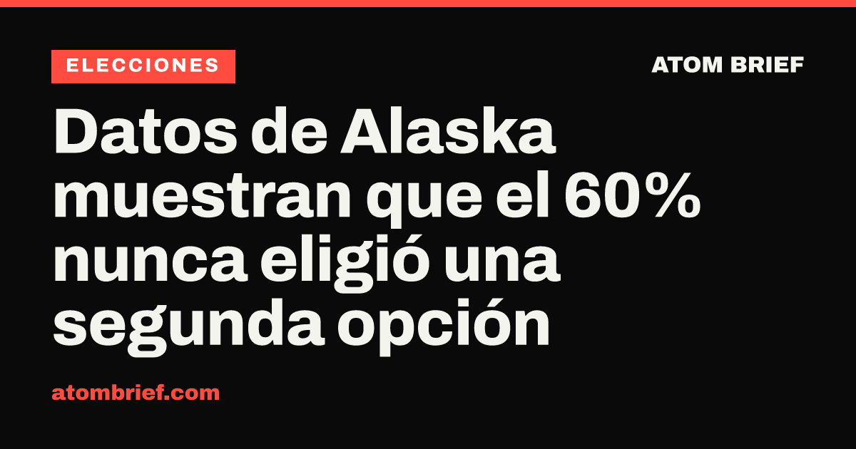 Datos de Alaska muestran que el 60% nunca eligió una segunda opción