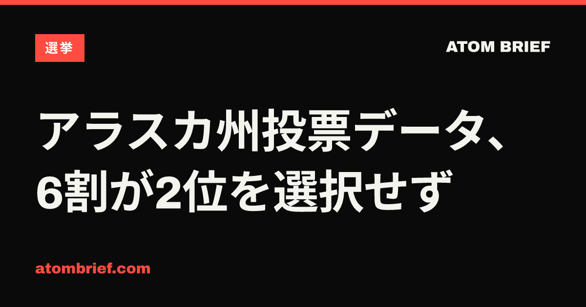 アラスカ州投票データ、6割が2位を選択せず