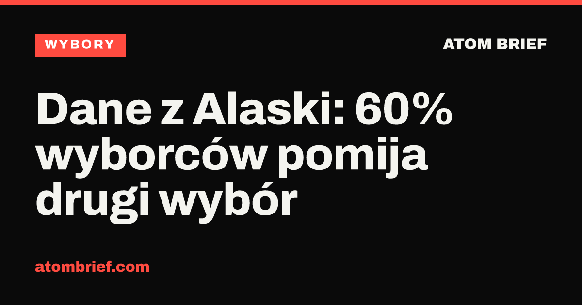Dane z Alaski: 60% wyborców pomija drugi wybór