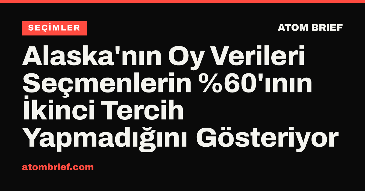 Alaska'nın Oy Verileri Seçmenlerin %60'ının İkinci Tercih Yapmadığını Gösteriyor