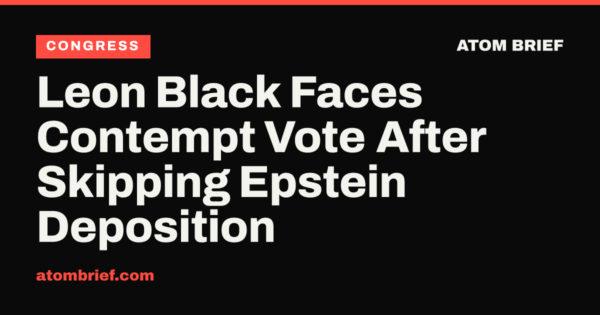 Leon Black Faces Contempt Vote After Skipping Epstein Deposition