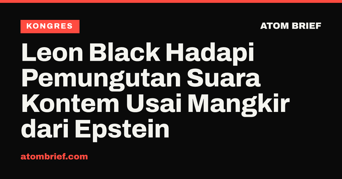 Leon Black Hadapi Pemungutan Suara Kontem Usai Mangkir dari Epstein