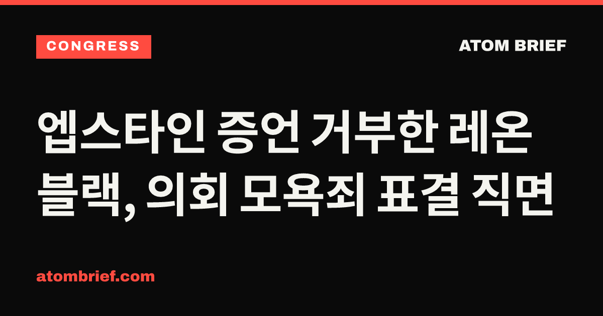 엡스타인 증언 거부한 레온 블랙, 의회 모욕죄 표결 직면