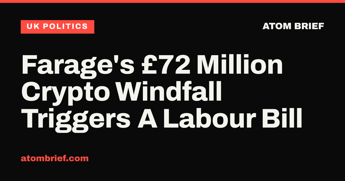 Farage's £72 Million Crypto Windfall Triggers A Labour Bill