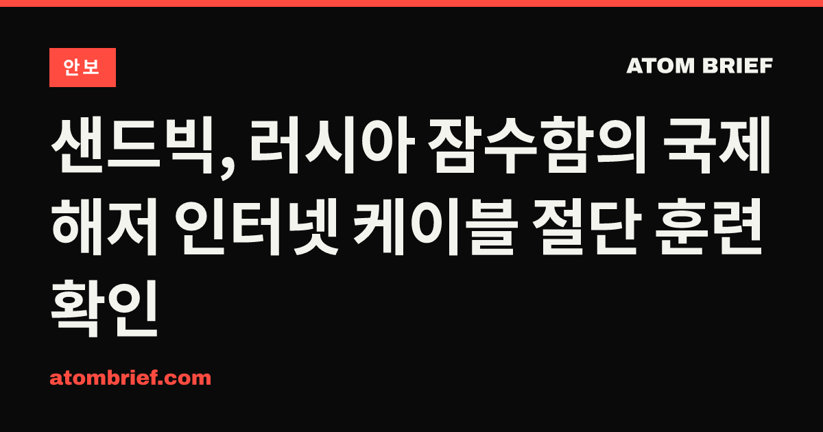 샌드빅, 러시아 잠수함의 국제 해저 인터넷 케이블 절단 훈련 확인