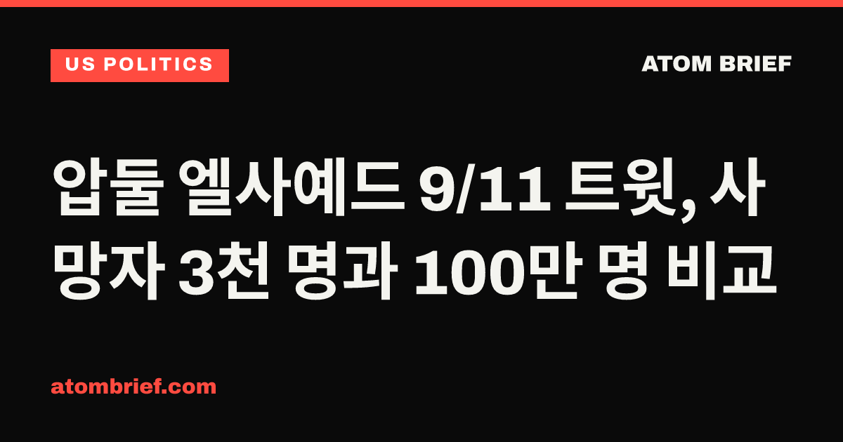압둘 엘사예드 9/11 트윗, 사망자 3천 명과 100만 명 비교