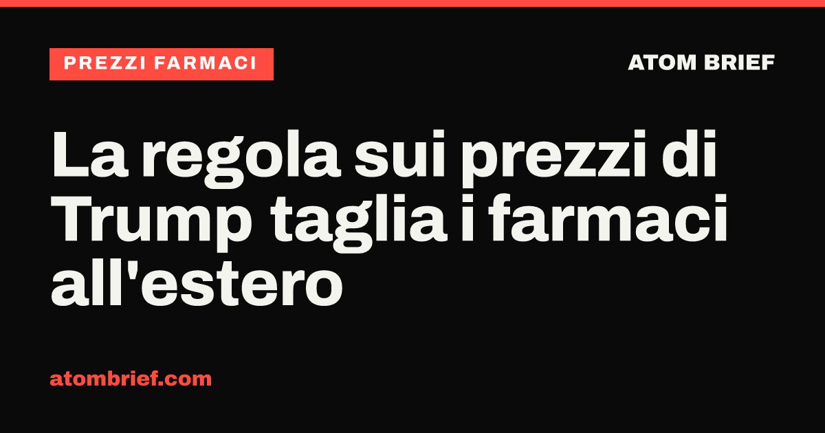 La regola sui prezzi di Trump taglia i farmaci all'estero