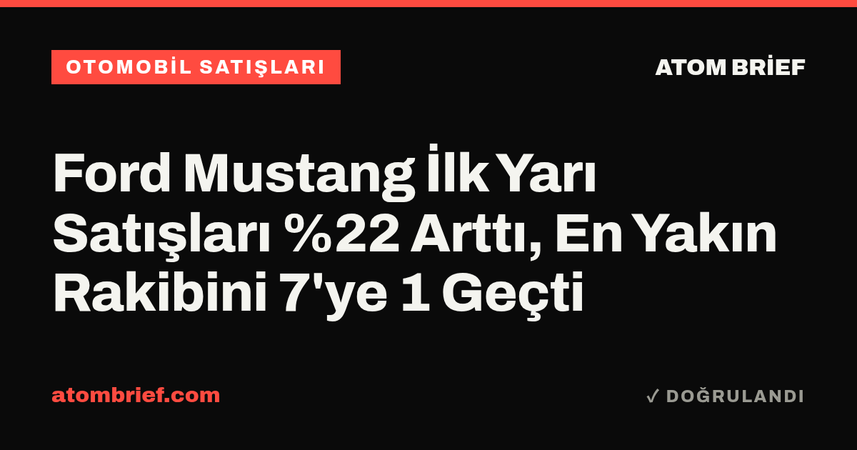 Ford Mustang İlk Yarı Satışları %22 Arttı, En Yakın Rakibini 7'ye 1 Geçti