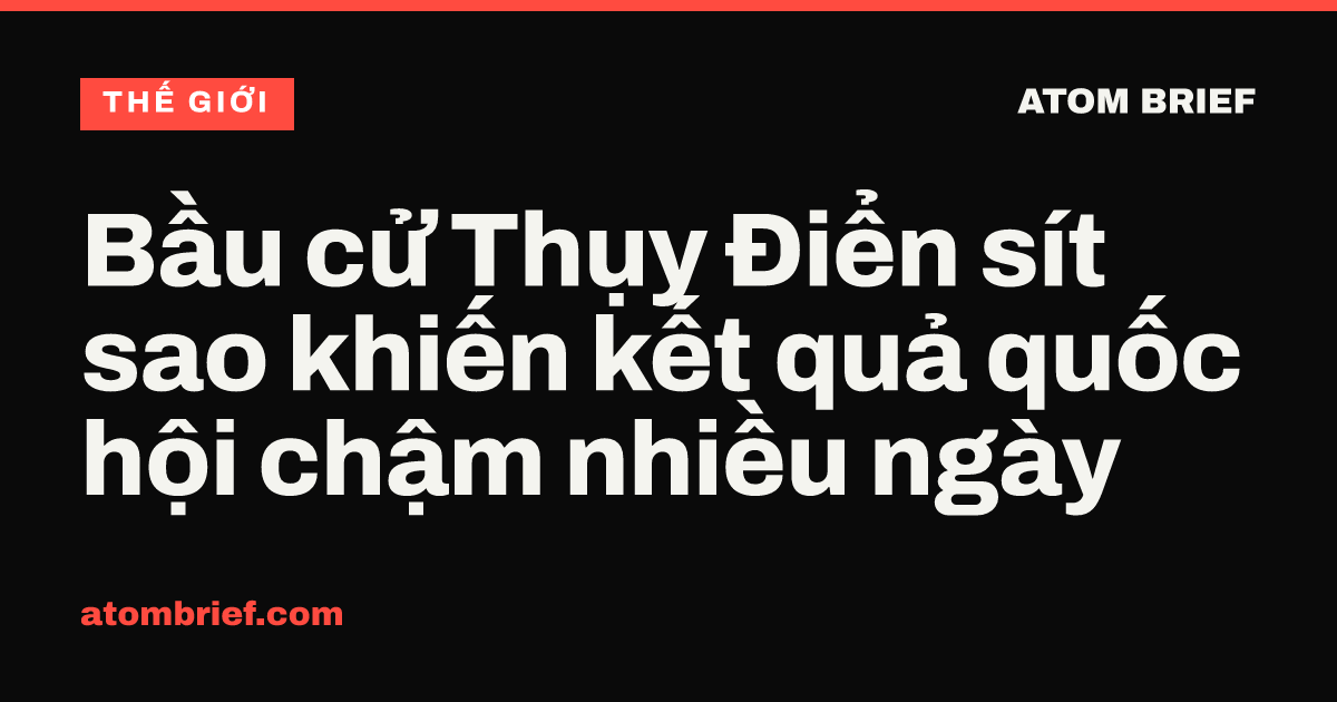 Bầu cử Thụy Điển sít sao khiến kết quả quốc hội chậm nhiều ngày