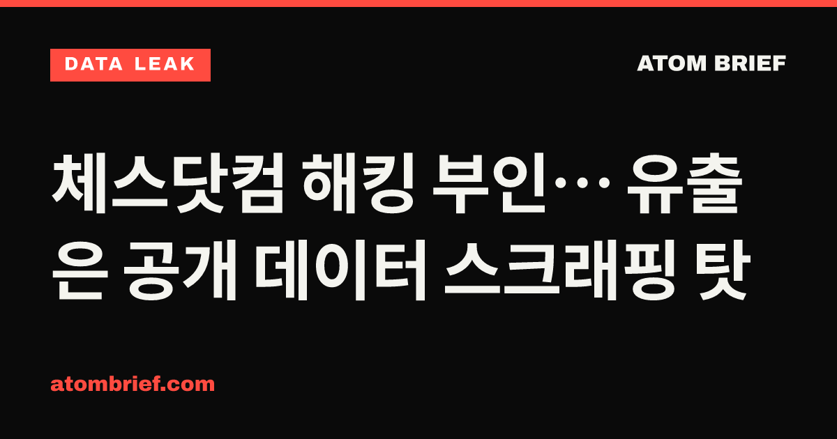 체스닷컴 해킹 부인… 유출은 공개 데이터 스크래핑 탓