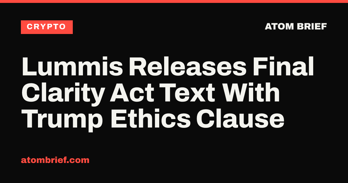 Lummis Releases Final Clarity Act Text With Trump Ethics Clause