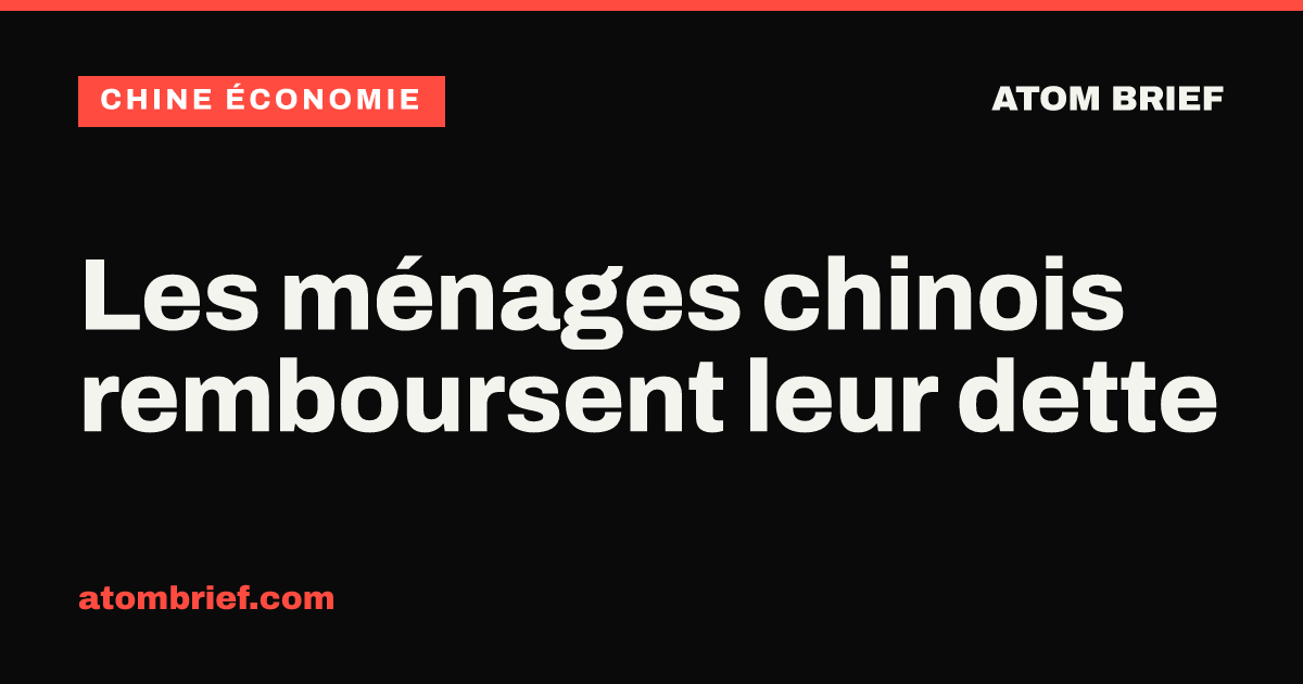 Les ménages chinois remboursent leur dette