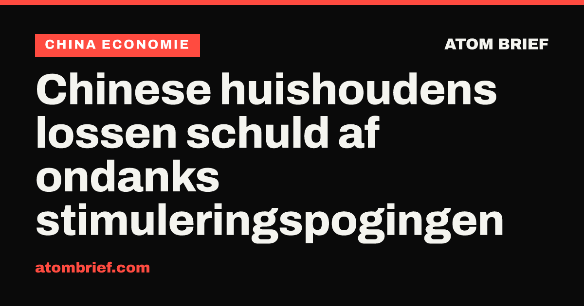 Chinese huishoudens lossen schuld af ondanks stimuleringspogingen