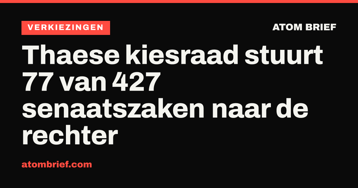 Thaese kiesraad stuurt 77 van 427 senaatszaken naar de rechter