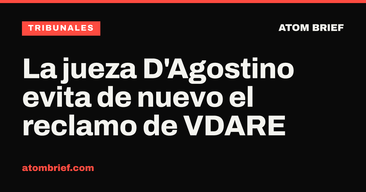 La jueza D'Agostino evita de nuevo el reclamo de VDARE