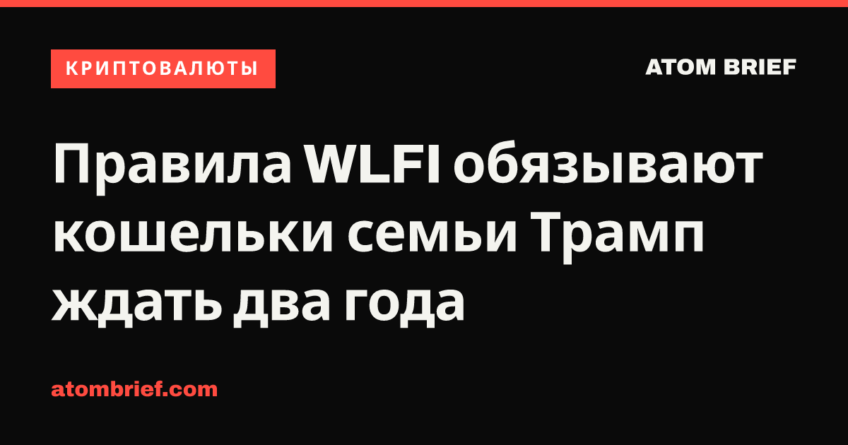 Правила WLFI обязывают кошельки семьи Трамп ждать два года