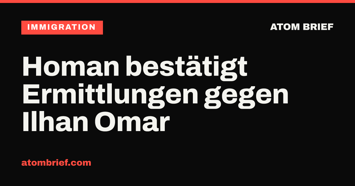 Homan bestätigt Ermittlungen gegen Ilhan Omar