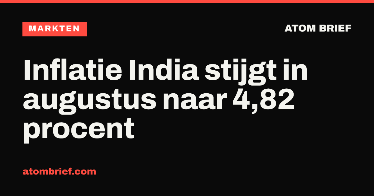 Inflatie India stijgt in augustus naar 4,82 procent