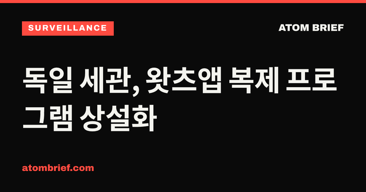 독일 세관, 왓츠앱 복제 프로그램 상설화