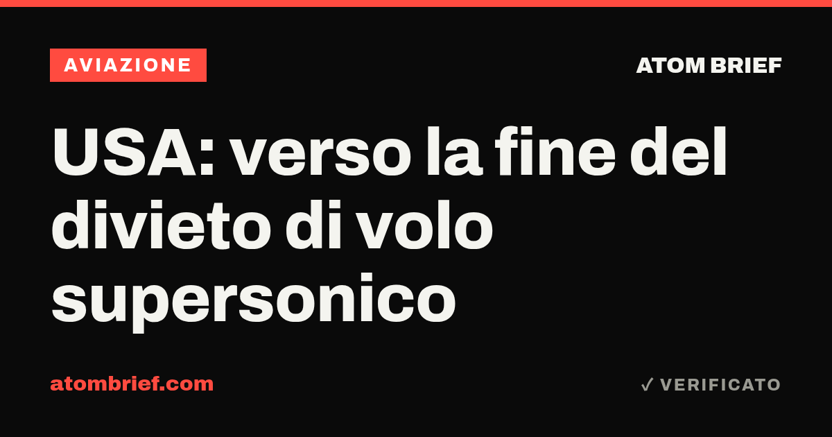 USA: verso la fine del divieto di volo supersonico