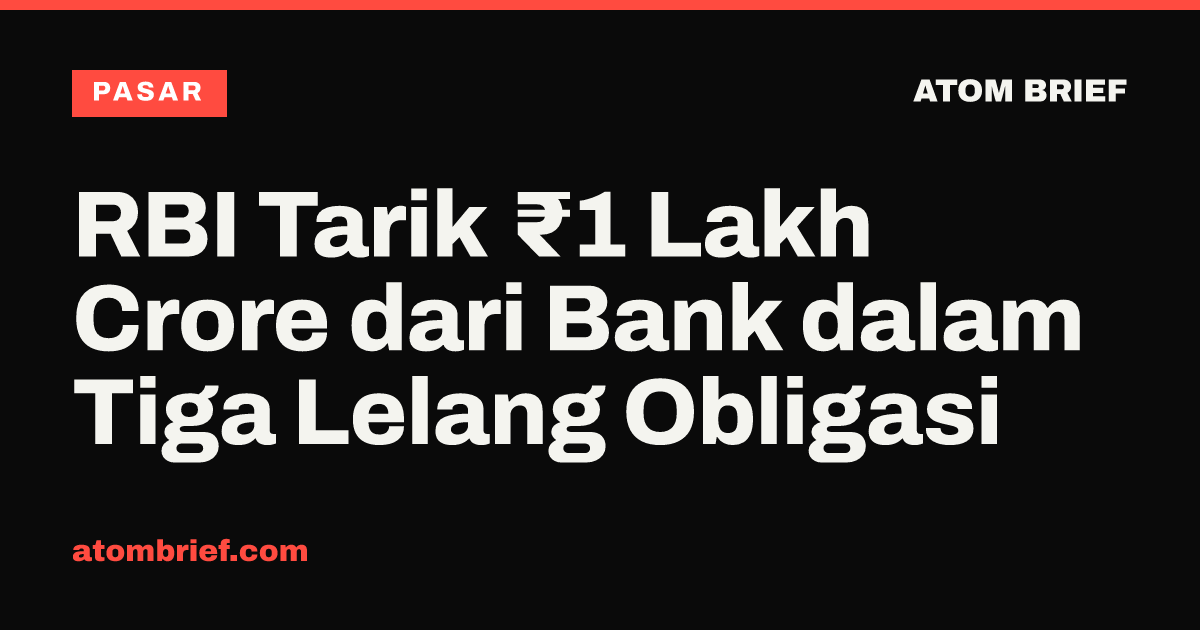 RBI Tarik ₹1 Lakh Crore dari Bank dalam Tiga Lelang Obligasi