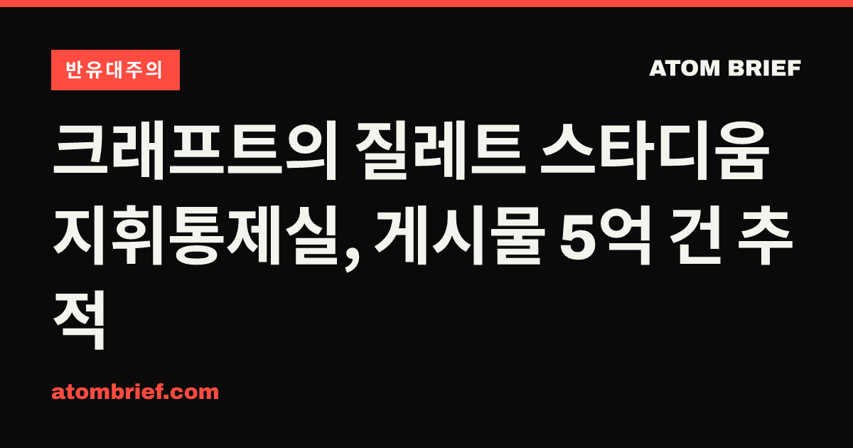 크래프트의 질레트 스타디움 지휘통제실, 게시물 5억 건 추적