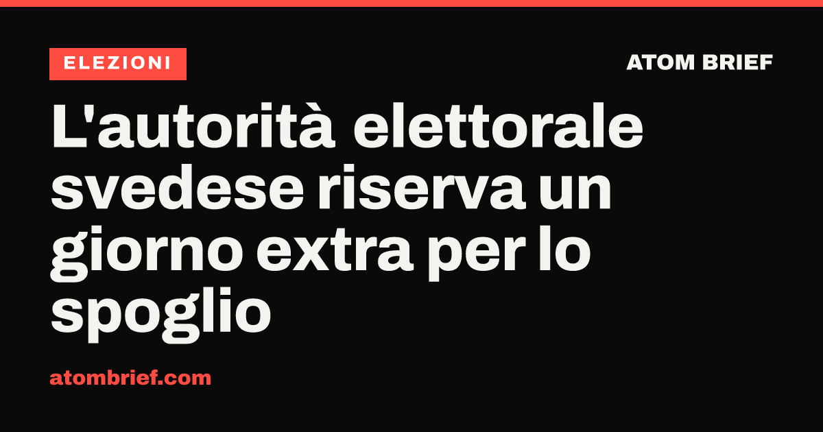 L'autorità elettorale svedese riserva un giorno extra per lo spoglio