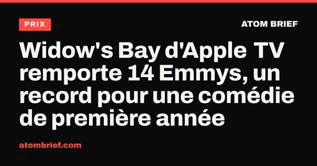 Widow's Bay d'Apple TV remporte 14 Emmys, un record pour une comédie de première année
