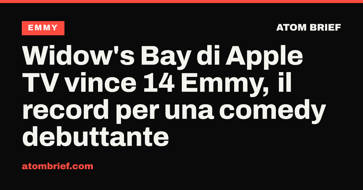 Widow's Bay di Apple TV vince 14 Emmy, il record per una comedy debuttante