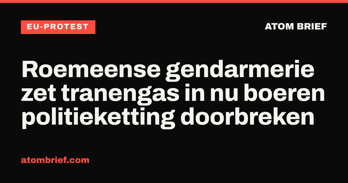 Roemeense gendarmerie zet tranengas in nu boeren politieketting doorbreken