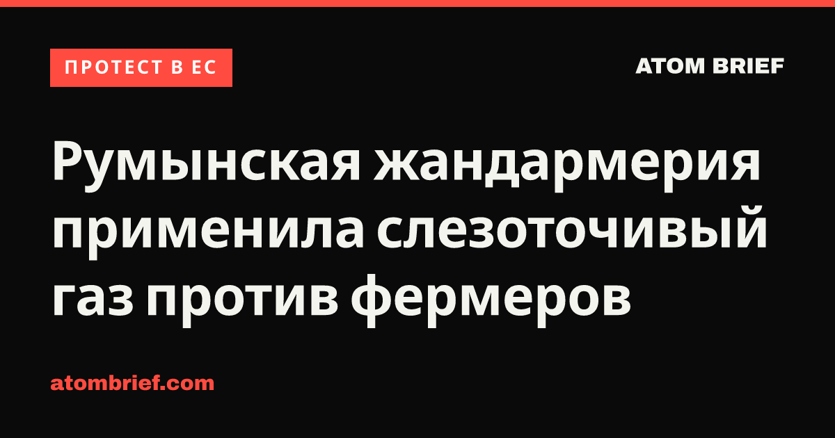 Румынская жандармерия применила слезоточивый газ против фермеров